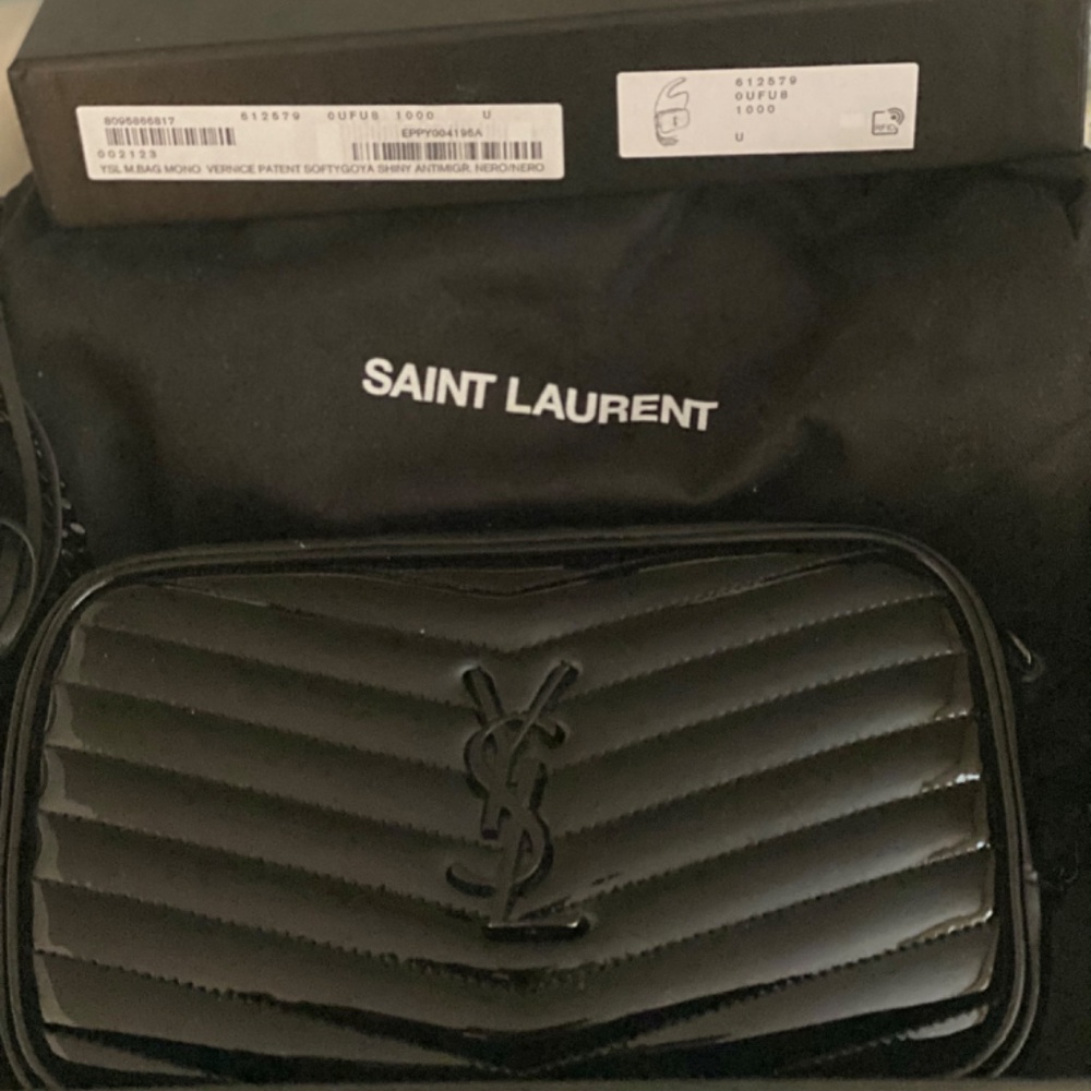Yves Saint Laurent Mini Matelassé Patent Leather Camera Crossbody Bag - Picture 4 of 4